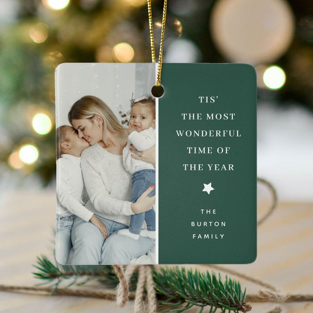 Adorno De Cerámica Regalo moderno de 2 Navidades de Photo Keepsake (Subido por el creador)