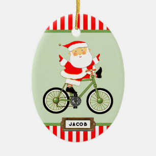 Adorno De Cerámica Regalo navideño de ciclistas Navidades