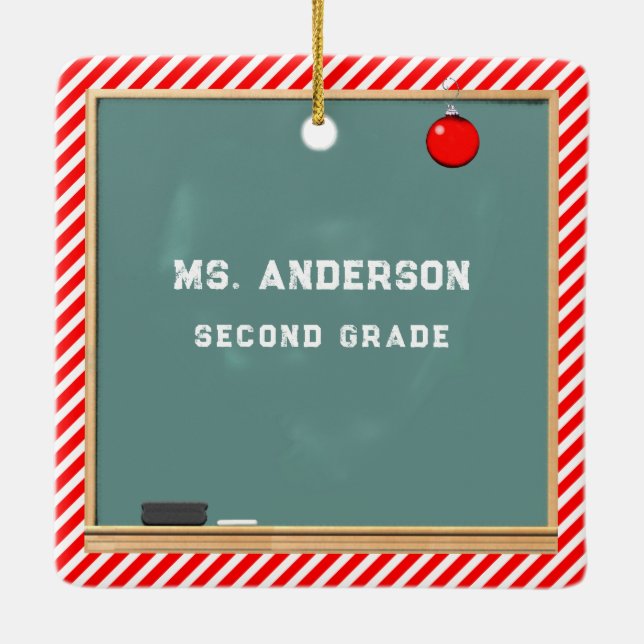 Adorno De Cerámica Regalo navideño del profesor personalizado (Reverso)