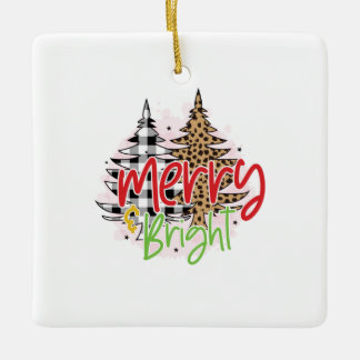 Adorno De Cerámica Regalo navideño Merry Bright
