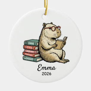 Adorno De Cerámica Regalo para amante de los libros, carpincho amante