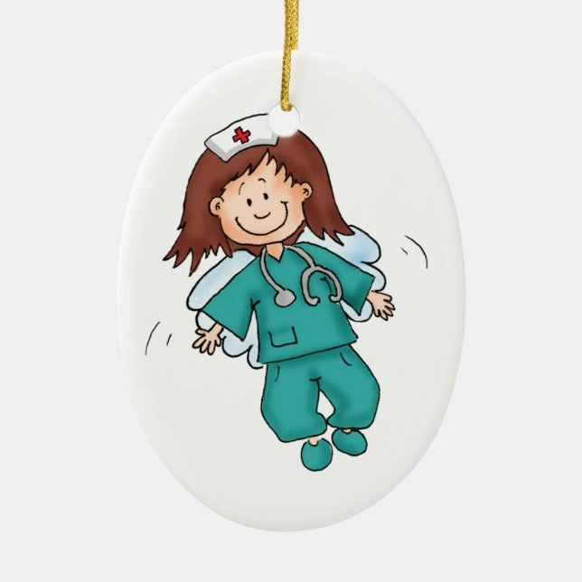 Adorno De Cerámica Regalo para las enfermeras - personalice con su (Frente)
