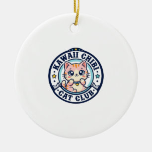 Adorno De Cerámica Regalo para mamá gata Kawaii Chibi - Kawaii Chibi 