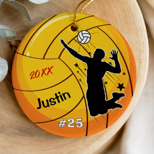 Adorno De Cerámica Regalo para un joven deportista que juega voleibol