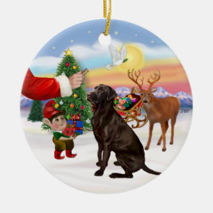 Adorno De Cerámica Regalo para un Labrador Chocolate