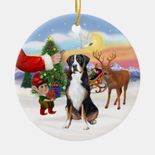 Adorno De Cerámica Regalo para un perro de montaña suizo grande