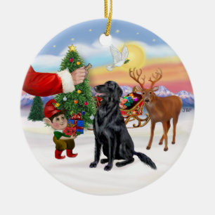 Adorno De Cerámica Regalo para un Retriever de Pelaje Plano