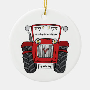 Adorno De Cerámica Regalo personalizado de boda de país del Tractor R