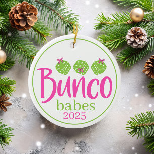 Adorno De Cerámica Regalo personalizado de Bunco Babes Navidad Preppy