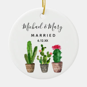 Adorno De Cerámica Regalo personalizado de cactus para recién casados