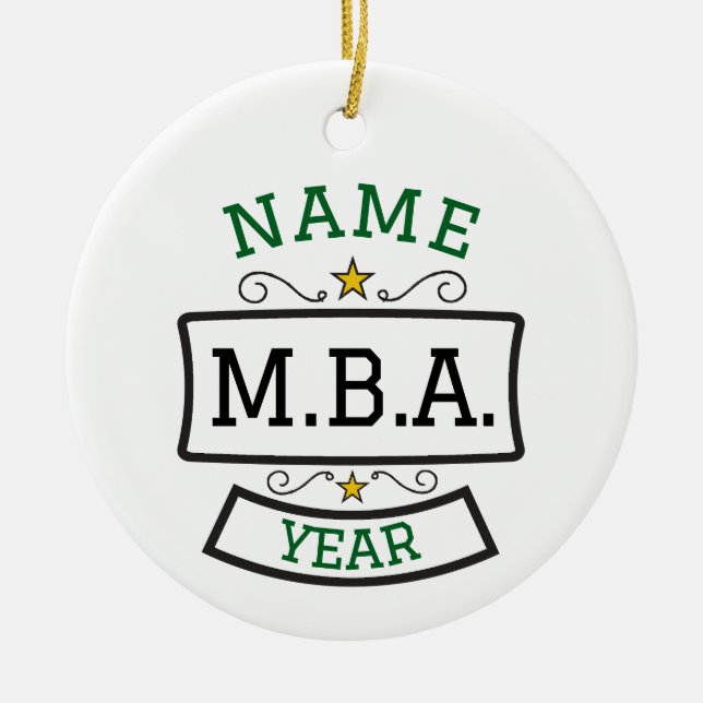 Adorno De Cerámica Regalo personalizado de graduación de MBA (Frente)