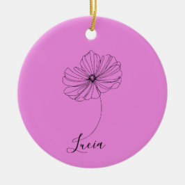 Adorno De Cerámica Regalo personalizado de la flor de nacimiento de C