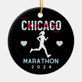 Adorno De Cerámica Regalo personalizado de la maratón de Chicago para