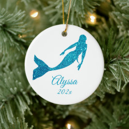 Adorno De Cerámica Regalo personalizado de la sirena espumosa