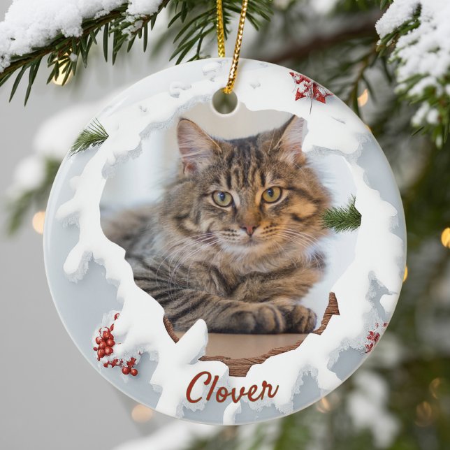 Adorno De Cerámica Regalo Personalizado de Navidad para Gatos en 3D p (Subido por el creador)