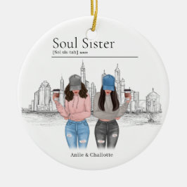 Adorno De Cerámica Regalo personalizado de Navidades de hermanas Soul