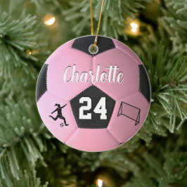 Adorno De Cerámica Regalo personalizado de niñas con balón de fútbol 