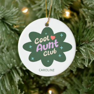 Adorno De Cerámica Regalo personalizado del club de la tía genial par