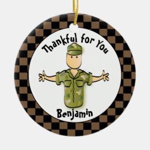 Adorno De Cerámica Regalo personalizado del hombre del ejército - Vet