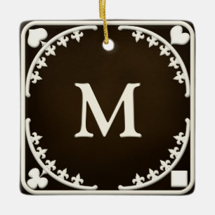 Adorno De Cerámica Regalo personalizado monogramado de filigrana góti