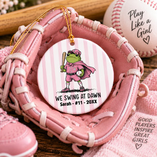 Adorno De Cerámica Regalo personalizado para jugadora de béisbol con