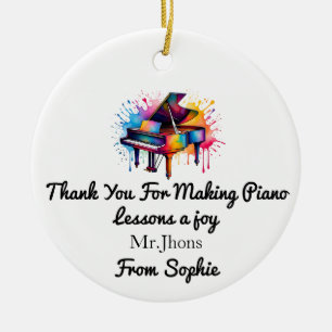 Adorno De Cerámica Regalo personalizado para profesor de piano, Profe