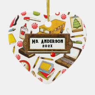 Adorno De Cerámica Regalo Personalizado para Vacaciones de Maestros