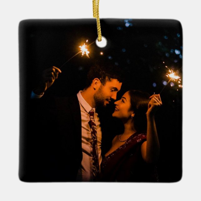 Adorno De Cerámica Regalo recién casado, Navidades Sr. Sra. (Anverso)