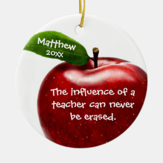 Adorno De Cerámica Regalo rojo del aprecio del profesor de Apple