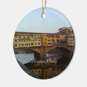 Adorno De Cerámica Regalo viejo de Florencia Italia del puente de