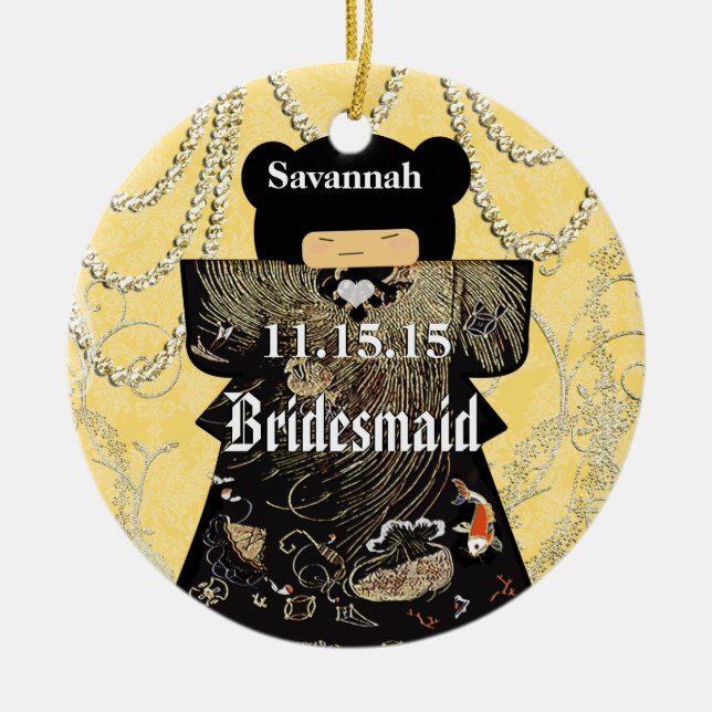 Adorno De Cerámica Regalos asiáticos de cristales de kimono para dama (Frente)