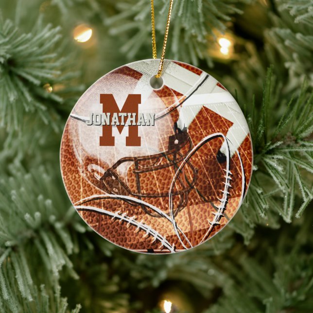Adorno De Cerámica regalos atléticos varly carta monograma fútbol (Árbol)
