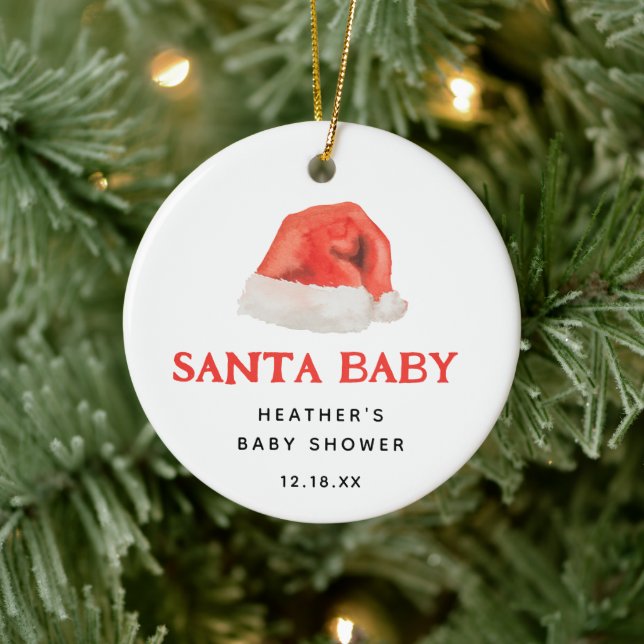 Adorno De Cerámica Regalos Baby Shower de invierno de Santa Baby Vint (Árbol)