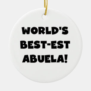Adorno De Cerámica Regalos blancos y negros del Mejor-est Abuela del