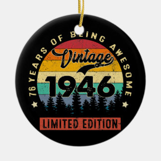 Adorno De Cerámica Regalos De 76 Años Vintage 1946 Edición Limitada