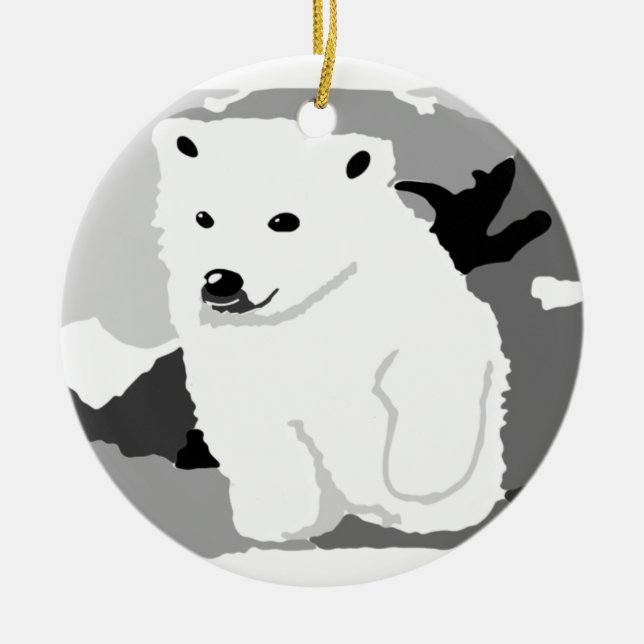Adorno De Cerámica Regalos de arte de oso polar y accesorios (Frente)