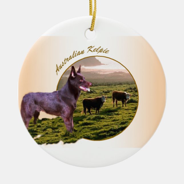 Adorno De Cerámica Regalos de arte Kelpie de Australia (Frente)