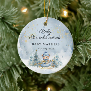 Adorno De Cerámica Regalos de Baby Shower de Invierno Baby It's Cold