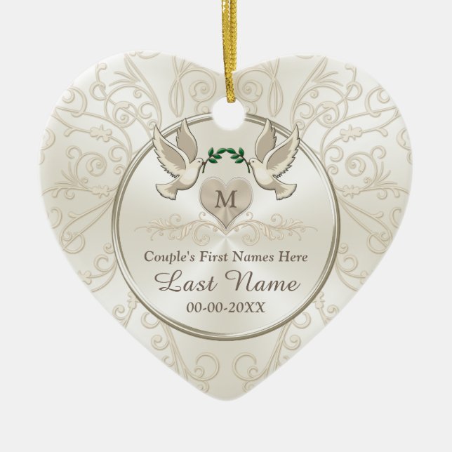 Adorno De Cerámica Regalos de boda personalizados baratos que casan (Frente)