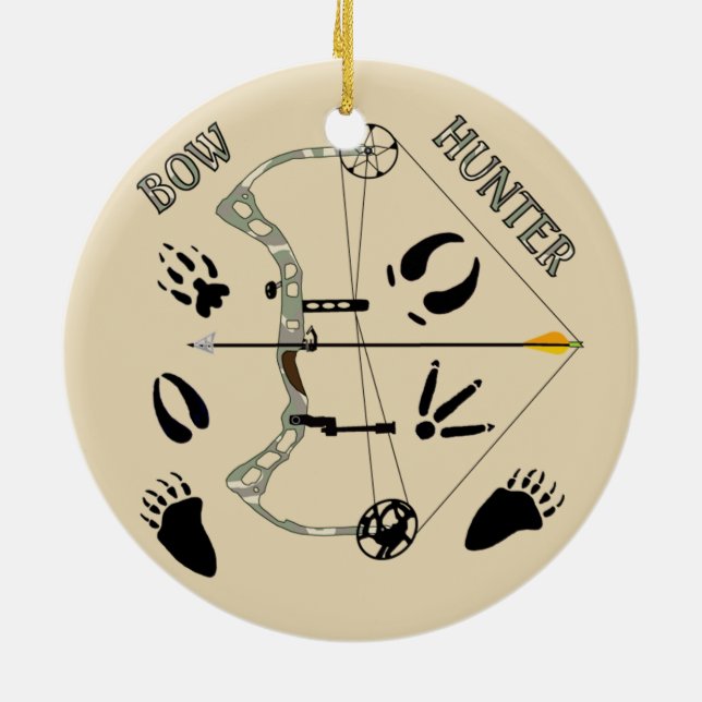 Adorno De Cerámica Regalos de cazadores, caza de vacas, tiro con arco (Atrás)