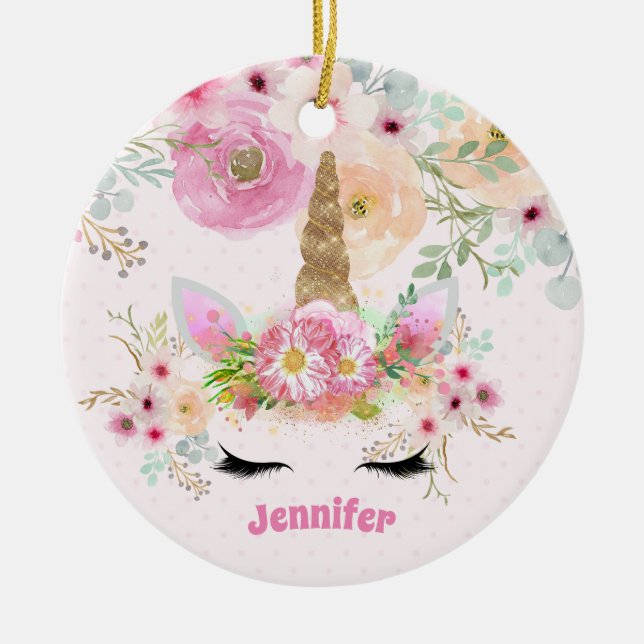 Adorno De Cerámica Regalos de Chicas de la Purpurina de oro rosa Unic (Frente)
