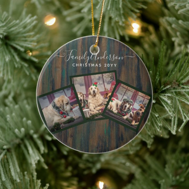 Adorno De Cerámica REGALOS DE COLLAGE DE FOTOS GRANDPARENTES - Madera (Árbol)