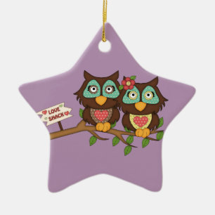 Adorno De Cerámica Regalos de diseño de Lechuzas de Amor