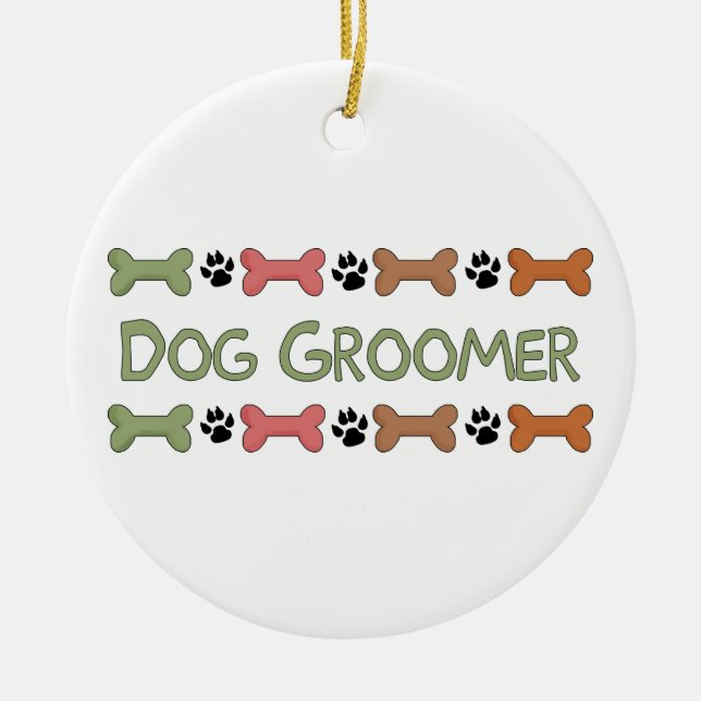 Adorno De Cerámica Regalos de Dog Groomer (Frente)