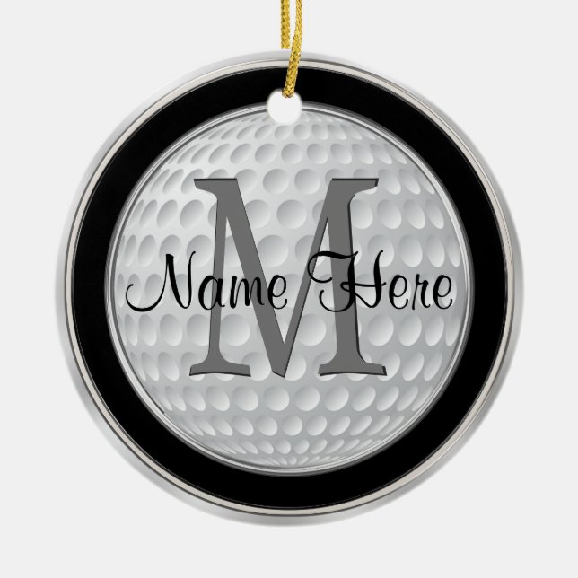 Adorno De Cerámica Regalos de golf personalizados para hombres, ornam (Frente)