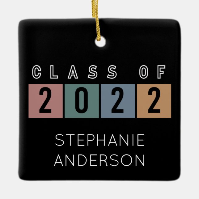 Adorno De Cerámica Regalos de graduación de la escuela 2022 (Anverso)