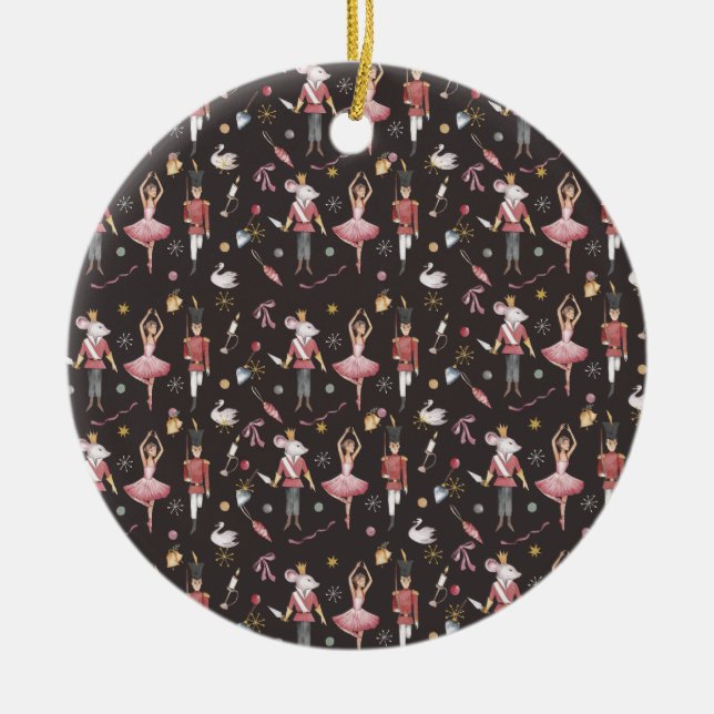 Adorno De Cerámica Regalos de los Navidades Nutcracker Ballerina (Frente)