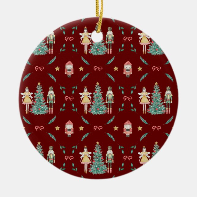 Adorno De Cerámica Regalos de los Navidades Nutcracker Ballerina (Frente)