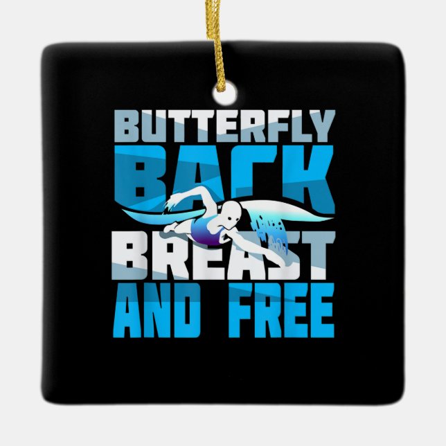 Adorno De Cerámica Regalos De Natación Para Los Nadadores (Anverso)