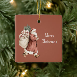 Adorno De Cerámica Regalos de Navidad de Papá Noel
